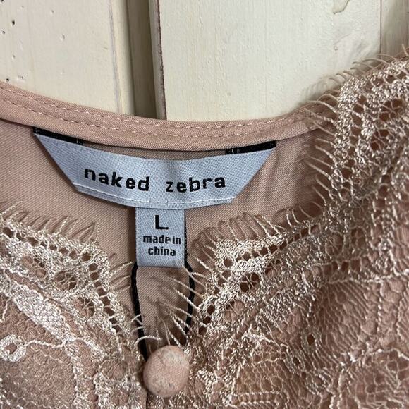 NWT Naked Zebra size large cami camisole beige tank top - Picture 3 of 4